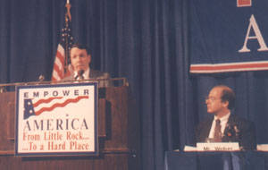 Steve speaking at an Empower America meeting